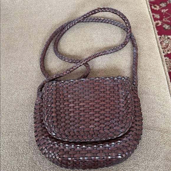 Eddie Bauer Dark Brown Wicker Tote Bag Crossbody purse (NH) - Picture 1 of 6